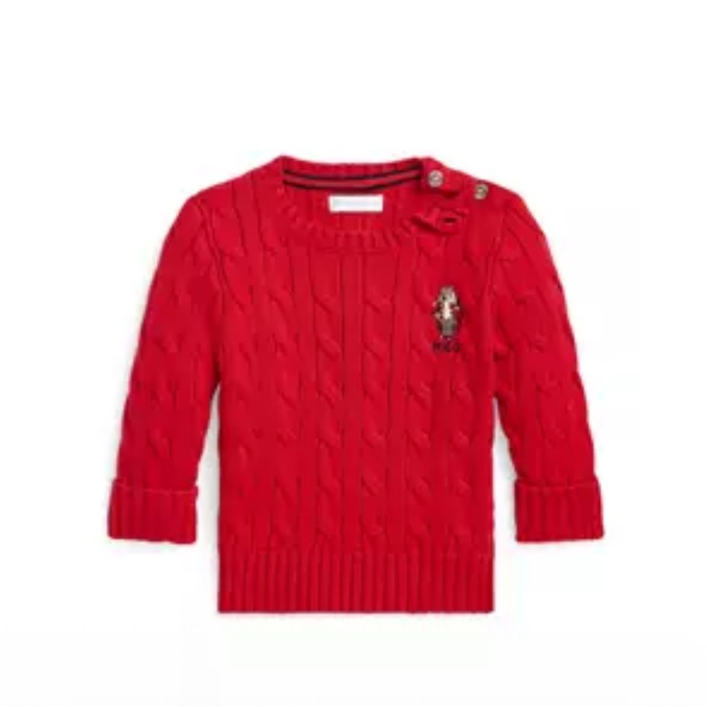 Ralph Lauren Polo Bear Cable Knit Sweater